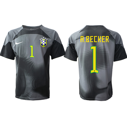 Brasil Alisson Becker #1 Keeper Fotballklær Hjemmedrakt VM 2022 Kortermet